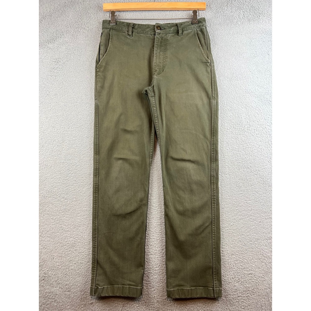 Devium Mens Utility Chino Pants Olive Green Straight Leg Made in USA 30